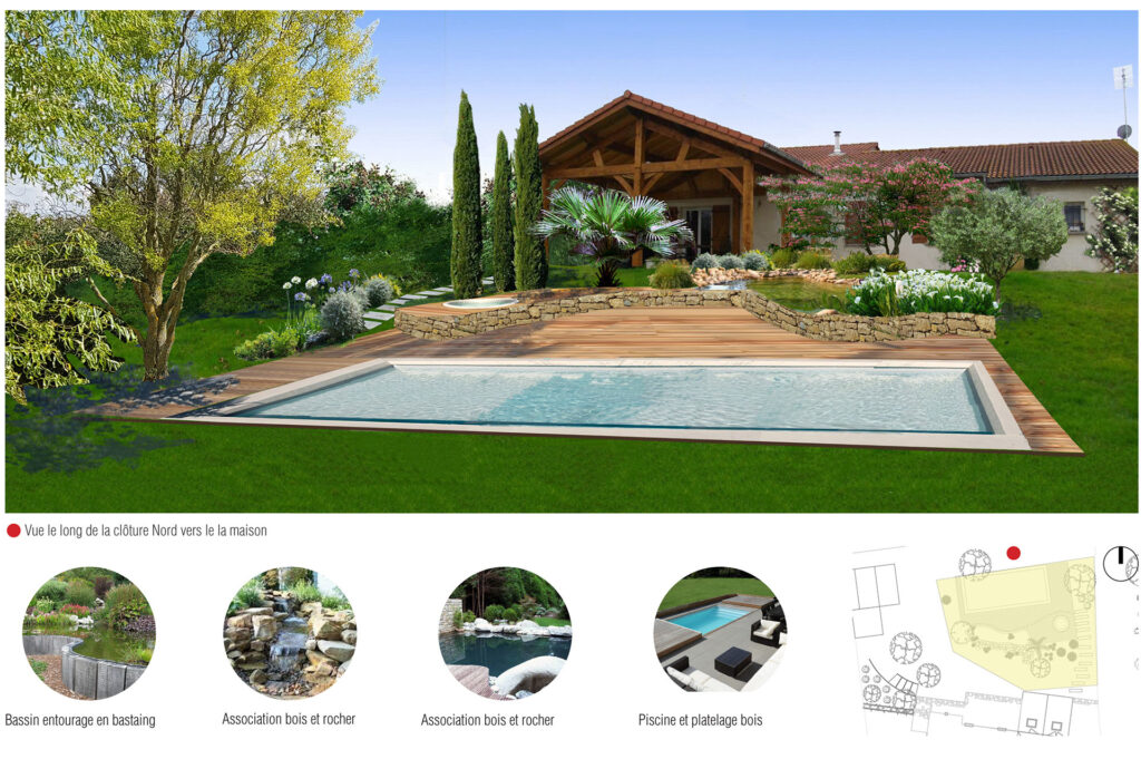 Plan 3D d'un aménagement de jardin à Montluel
